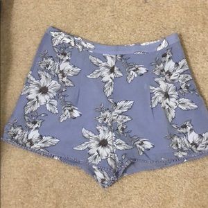 Purple floral shorts